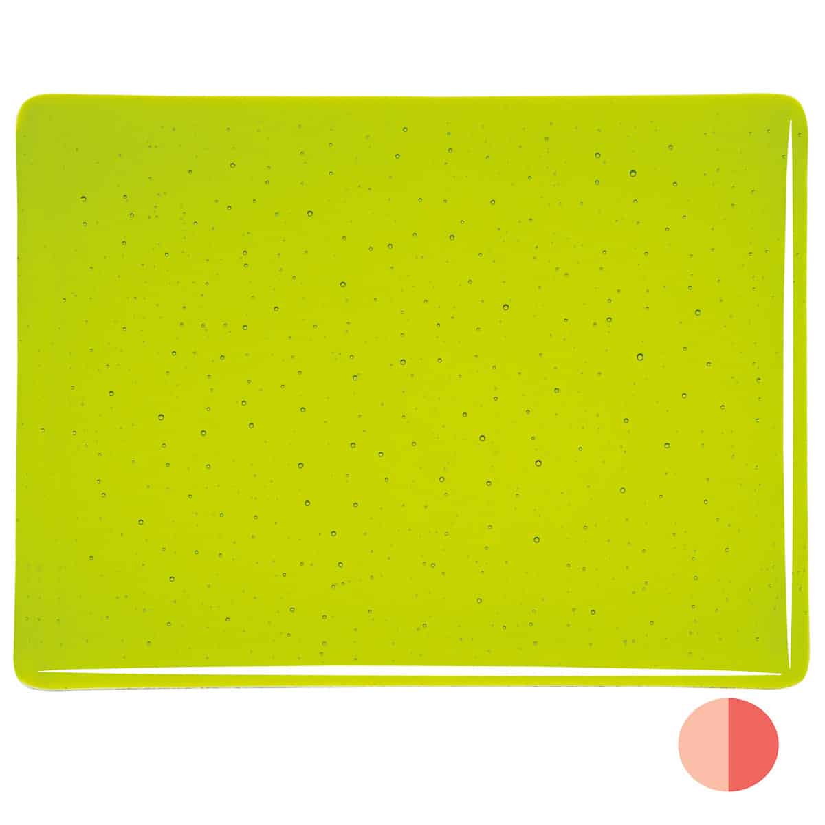 001422 Transparent Lemon Lime Green sheet glass swatch