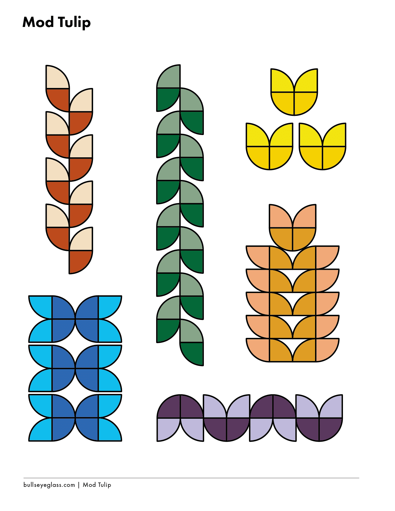 modern tulip stained glass design
