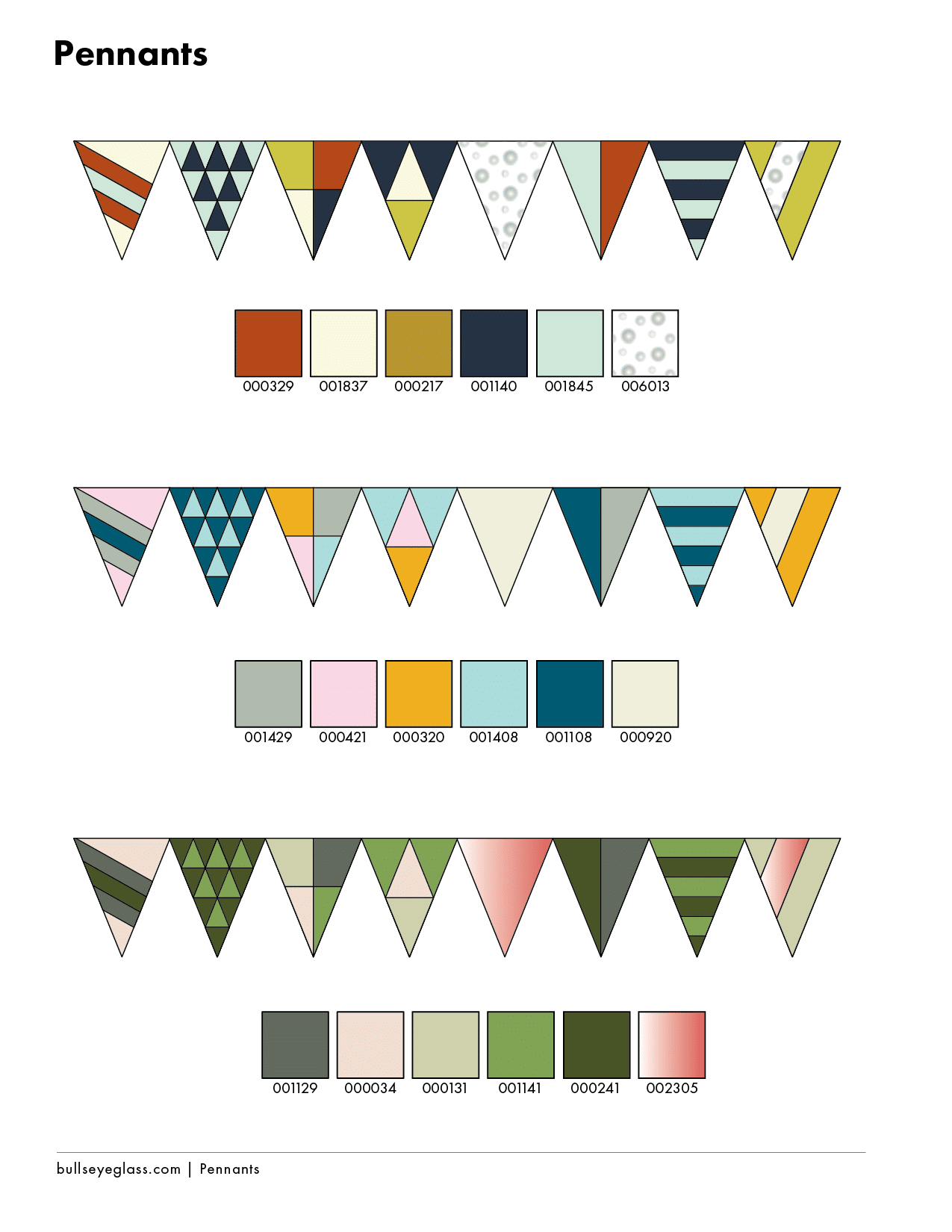 Pennant design for stained glass