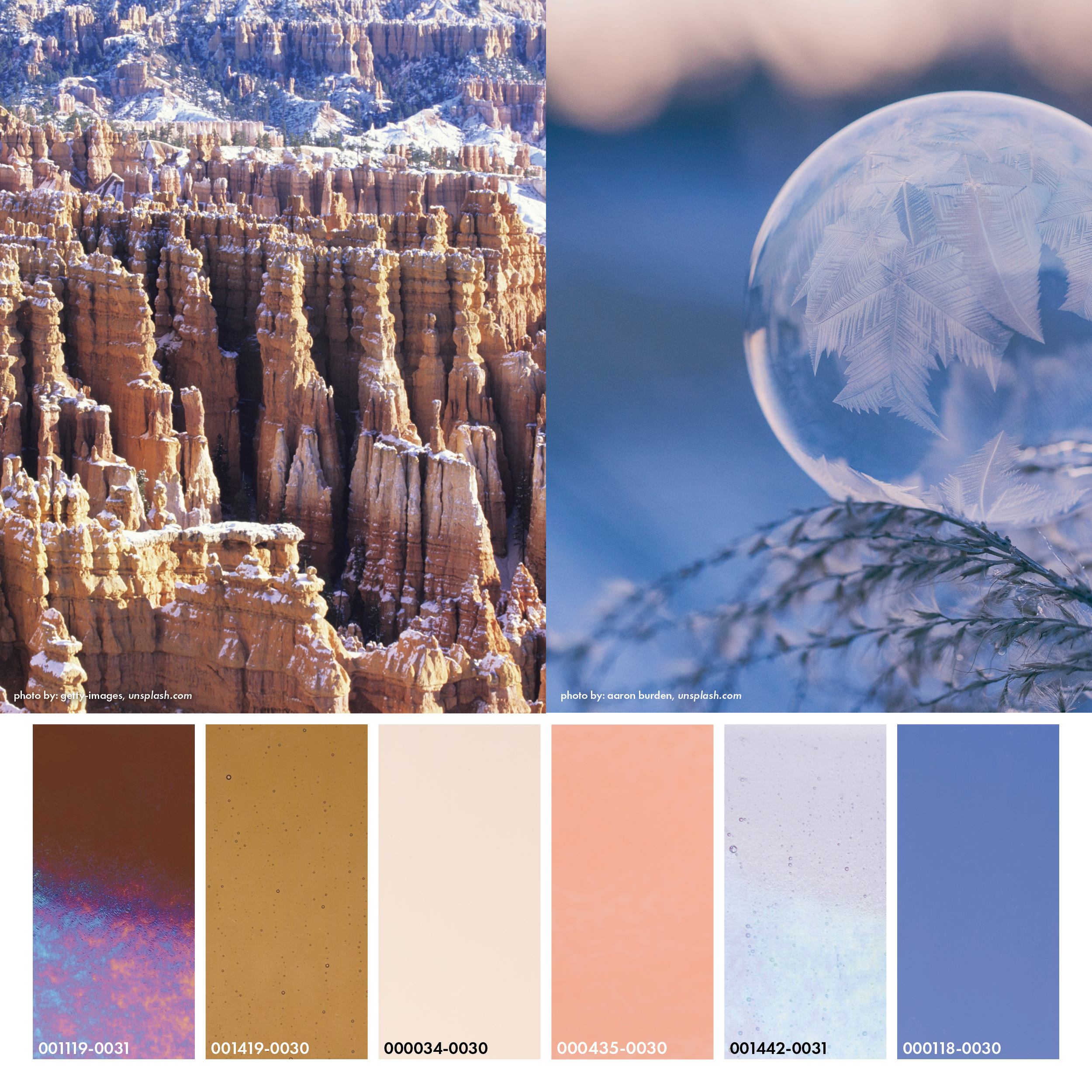 Winter palettes in Bullseye glass, 7-9